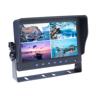 China Universal 7 inch sun hat shape car display car truck rearview split screen TFT LCD monitor 4 channel video input monitor for sale