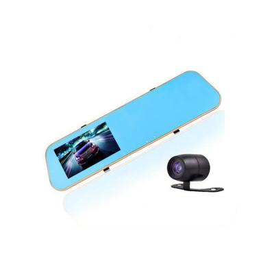 China Loop Recording 4.3 Inch Car Rear View Mirror Camera Vehicle DVR HD 1080P Dual Lens Black Box for sale