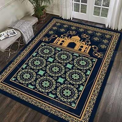 China Stain Resistant Durable 60*110cm Prayer Carpet Cover Islam Muslim Rectangular Prayer Mat for sale