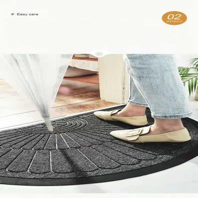 China Stain resistant goods in great demand knurling home and outdoor cleaning is welcome semicircle non-slip waterproof mat for sale