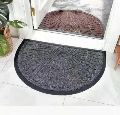 China Stain resistant goods in great demand knurling home and outdoor cleaning is welcome semicircle non-slip waterproof mat for sale