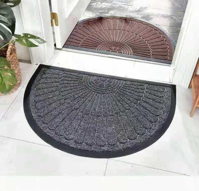 China Stain Resistant Indoor And Outdoor Waterproof Half Round Mat Boot Scraper Mat for sale