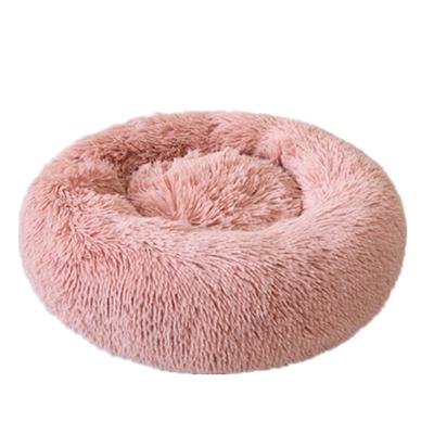 China Sales 40-120cm Travel Long Plush Warm Donutt Super Soft Pet Bed Kennel Dog Around Winter Warm Dog Cat Bed for sale