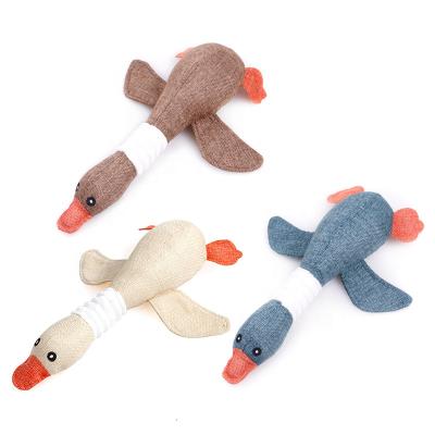 China Viable Squeaky Canvas Hard Toys Duck Toys Dog Dog Interactive Chew Toys for sale