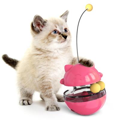 China Viable Turntable Toy With Licking Ball Pet Cat Treat Feeder Tumbler Interactive Cat Pet Toys for sale