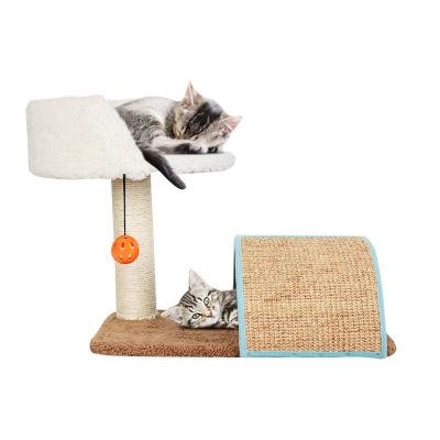 China Sustainable Small Size Multi Functional Cat Tree With Deck Lining Posts for sale