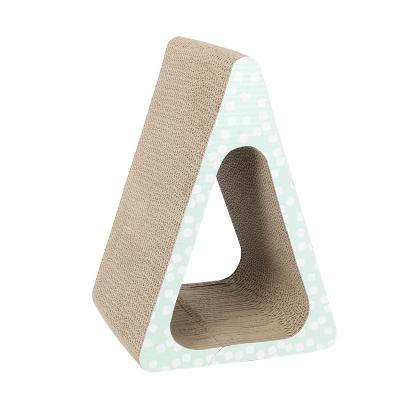 China Viable Triangle Hollow Cat Scratcher Cardboard Cat Work Area Cat Furniture for sale