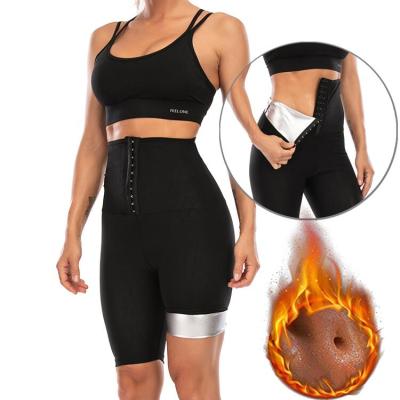 China Super Heating Slimming Amazon Fitness Sports Super Hot Sauna Waist Abdomen Tie Up Yoga Explosive Sweat Pants for sale