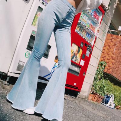 China Sustainable Wholesale New Products High Waist Flared Pants Jeans For Women for sale