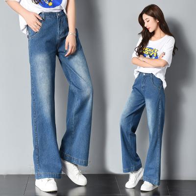 China Wholesale Cheap Light Blue Denim Breathable Jeans High Waist Flare Women Jeans for sale