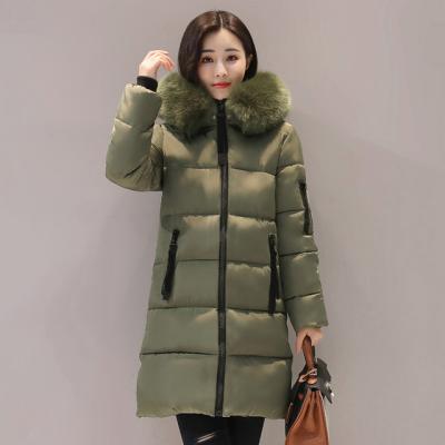 China Fashion Women's Winter Anti-Shrink Jacket With Fur Collar Warm Hooded Feminine Women's Winter Coat Parka Long Outwear for sale