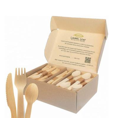 China Newell Luxury Disposable OEM Logo Restaurant Executive Spoons Wholesale Cheap Disposable Wooden Spoon Cutlery 300pcs Knives Set For Kitchen for sale