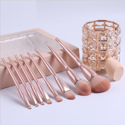 China Angular blush black shinny amazon make up brushes natural goat hair sweep brush makeup set wholesale cosmetic powder brush for sale