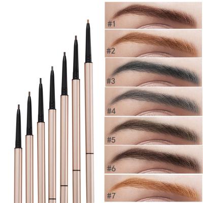 China Private Label Waterproof Makeup Factory Production OEM Automatic Super Thin Waterproof Eyebrow Pencil With Eyebrow Brush for sale