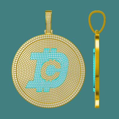 China Custom Hiphop Hip Hop Jewelry 18K Gold Plated LOGO Pendant Iced Out Circle Customized Diamond Pendant Letter Pendant for sale