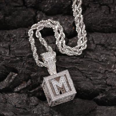 China 2020 New Style Hiphop Custom Hip Hop Letter Dies Pendant Iced Out Cube Custom Name Letter Pendant for sale