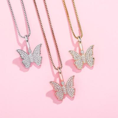 China Hot Sale Hip Hop Women Fashion Butterfly Jewelry Butterfly Baby Butterfly Pendant Necklaces for sale