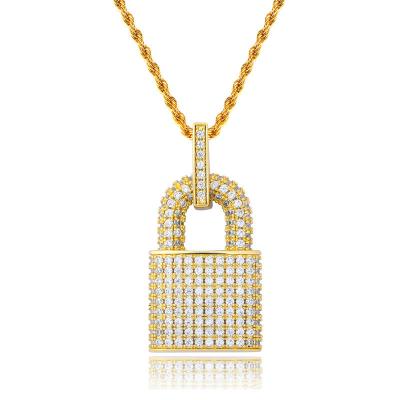 China 2020 Hiphop Fashion Hip Hop Pendant Iced Out Lock Pendant 18K Gold Plated Lock Pendants for sale