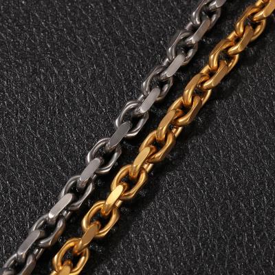 China Stainless Steel 316L Stainless Steel O Shape Hiphop 18K Gold Plated Gold Chain Necklace for sale