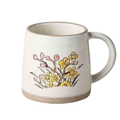 China Retro Household Cheap Viable Durable Portable Ceramic Mug Water Cup Office Large Capacity Mug for sale