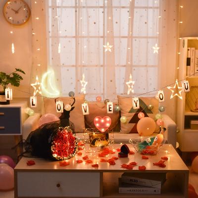 China Minimalist LED Letter Led Lamp String Letter Puzzle Lights Christmas Decoration Glowing String Card Home Decoration for sale