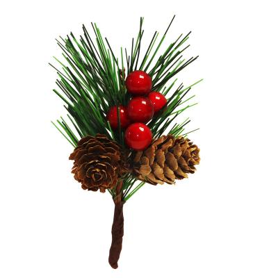 China Christmas Simulation Of Artificial Pine Needles Fork Pine Needle Branches DIY Mini Christmas Decoration Accessories for sale