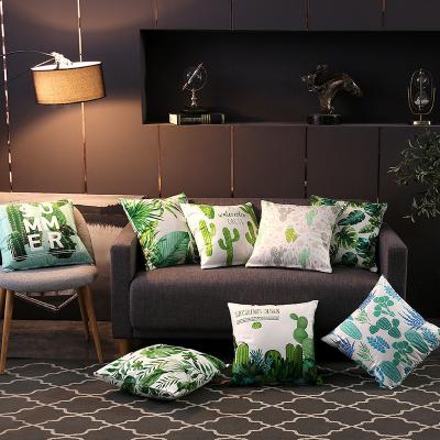 China Nordic minimalist fashion simple green plants rest sofa cushion cover decoration office decoration pillow car interior home cushion for sale