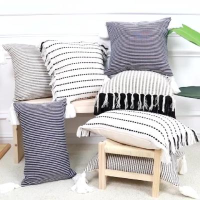 China Nordic Minimalist INS Pillow Cover Knit Tassels Rest Blanket Home Decor Plush Sofa Cushion Car Backrest Bay Window Cushion for sale