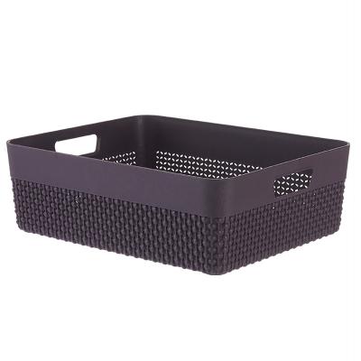 China Large Capacity Living Room Bedroom Plastic Fruit Clothes Storage Basket Viable Snack Storage Box for sale