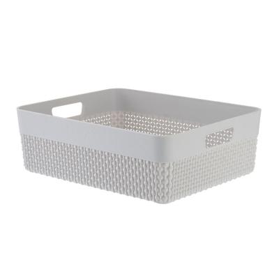 China Plastic Bathroom Sundries Storage Basket Sustainable Desktop Premium Cosmetic Storage Box for sale