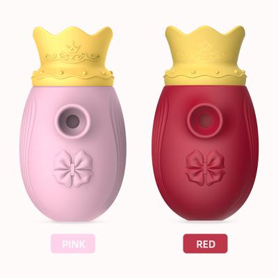 China 3 Hours User Time Oral Tongue Licking Masturbator Rose Clitoral Sucking Massage Crown Suction Vibrator For Women for sale