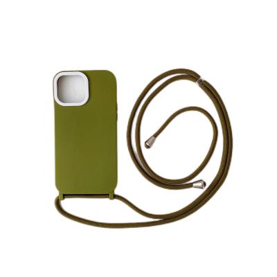 China Lanyard Crossbody Solid Color Tpu Shockproof Phone Case For Iphone 13 pro Max Detachable Lens Frame Back 12 11 Phone Cover for sale