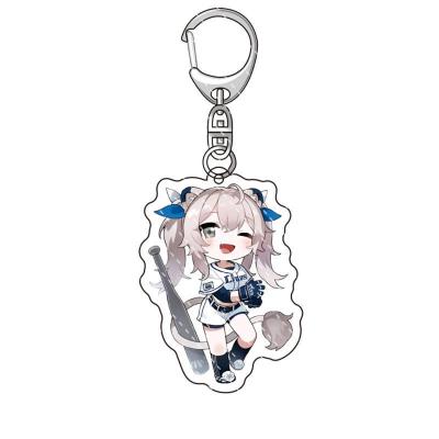 China Fashion Baseball Edition Hololive Vtuber Key Chain Inugami Korone Shirakami Fubuki Usada Pekora Plastic Acrylic Cartoon Figures Key Chain for sale