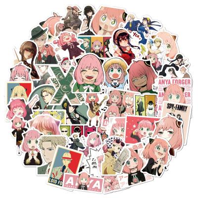 China 50/100pcs Decorative Sticker Cartoon Spy X Family Anime Stickers Skateboard Laptop Phone Luggage Car Bike Sticker Cool Waterproof Kids Play for sale