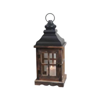 China New Design Home Outdoor Garden Decoration Handmade Wooden Decoration Guarantee Quality Candle Lantern for sale