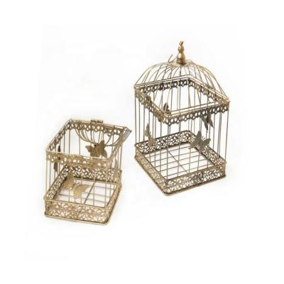 China Modern Design Practical Viable Handmade Metal Hanging Bird Cage For Home Decorative for sale