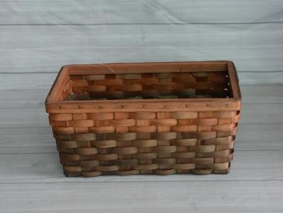 China Europe Home Decorative Hand - Woven Wooden Storage Basket Organizer Portable Wooden Laundry Basket for sale