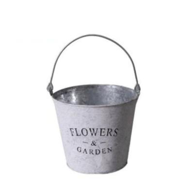 China New Arrival Hot-selling Flower Pots Simply Metal Tin Flower Bucket Plants Pot For Garden for sale