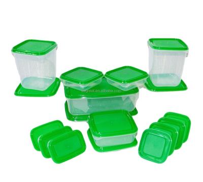 China Eco-Friendly Thick Durable Good Quality Microwavable Plastic Airtight Food Storage Prevent Food Smell 17pcs Stackable Food Storage Box for sale