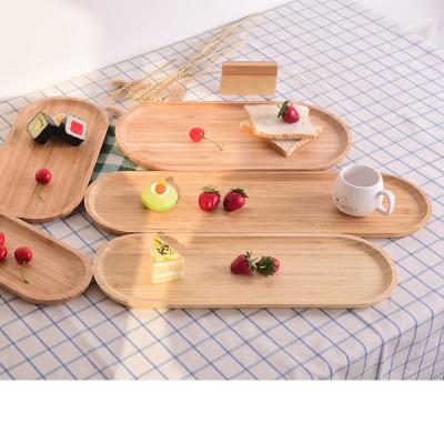 China New Popular 2019 Eco - Friendly Bamboo Wooden Dinner Set Dish Food Serving Tray for sale