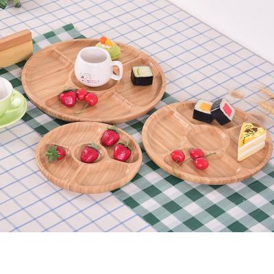 China High Quality Products Eco-friendly Hot-selling Bamboo Food Serving Tray with Wooden Compartments/Bamboo Biodegradable Food Tray for sale