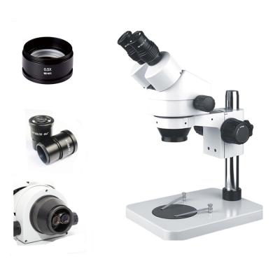 China Binocular ZOOM Stereo Microscope 7X-45X for Mobile Phone Repair LED PCB Inspection with 0.5X Barlow Lens XSZ7045-B1+0.5X Lens for sale