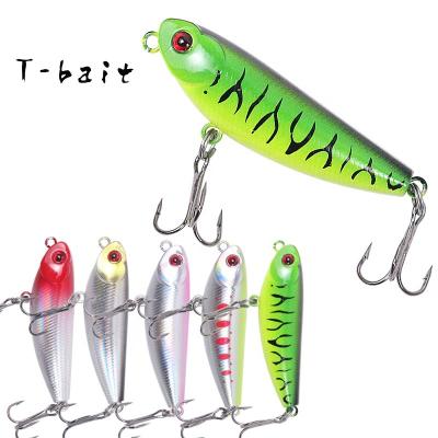 China T-bait Plant 5.5cm5.8g Mini Floating Pencil Lure With Plastic Element Beading Topwater Artificial Z Shaped Hard Dog Bait Tackle for sale