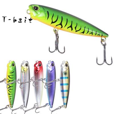 China Wholesale Plastic T-Bait Pencil 65mm5.6g Fishing Lure Ring Bead Artificial Plastic Hard Fishing Lure Floating Integrated Snap Pasca for sale