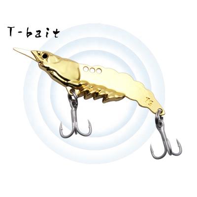 China Metal T-bait Electroplate Type Shrimp Metal VIB 5g7g11g14g Artificial Vibration Hard Bait Bass Fishing Lure Tackle for sale