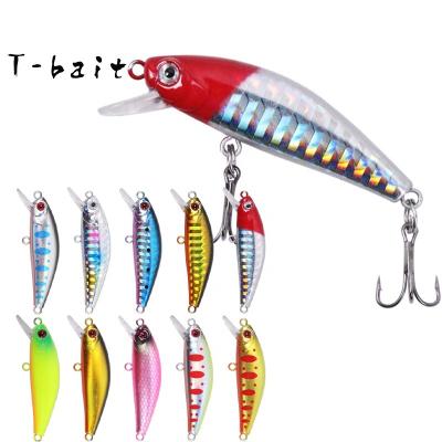 China ABS T-bait factory sell 5.6cm 6g sinking artificial plastic small minnow fishing lure crankbait hard bait tackle for sale