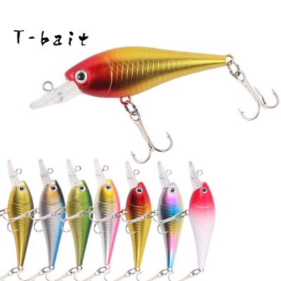 China ABS T-bait 6.6cm/3.5g Water Minnow Fishing Lure Element Floating Pop Beads Artificial Hard Bait With Treble Hook PESCA for sale