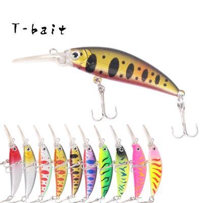 China ABS T-Bait 72mm4.5g Minnow Fishing Lures Sinking Artificial Hard Plastic Bait With Treble Hook PESCA for sale