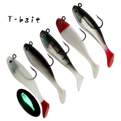 China 8cm/9.5g Single Tail Wholesale Soft T-Bait Hook PVC T Hook Lead Bait Bionic Bottom Lure Anti-snag Soft Bait 8cm/9.5g for sale