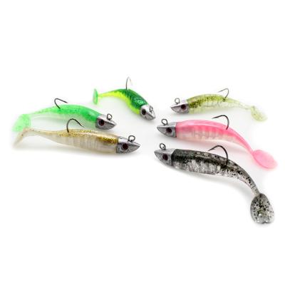 China Lead Soft Crank PVC Color Double Hook Freshwater Bait 13cm/10cm/8cm T Tail Fish Bait Whole Lure Swimming Fishing Bait for sale